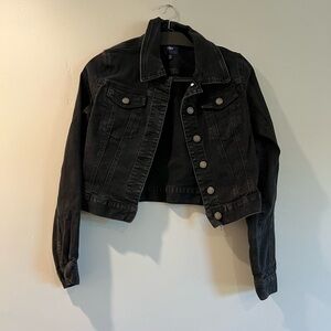 YMI black jean jacket. Size M but fits an S better. NO SIGNS OF WEAR.